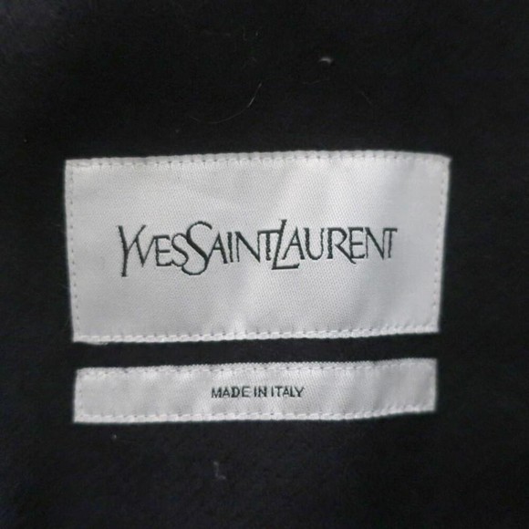 Yves Saint Laurent Peacoat Black Wool Size Medium Double Breasted Jacket - Picture 6 of 7